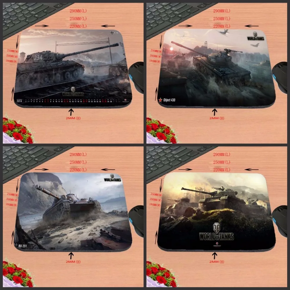 

Mairuige Hot Selling Popular 4 PC of World Of Tank Mouse Pad Mat for Gaming PC Anti-slip Mouse Mat for Optical/Trackball Mouse