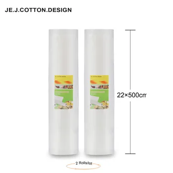 

2 Roll 22*500 CM Vacuum Bags for Food Storage Grain Transparent Vacuum Packer Food Bags Can be Cut 22*500cm for Packing Machine