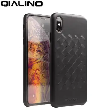 

QIALINO Luxury Genuine Leather Case for iPhone X/XS Hand-knitted Ultra Slim Back Cover for iPhone XR/XS Max 5.8/6.1/6.5 inches