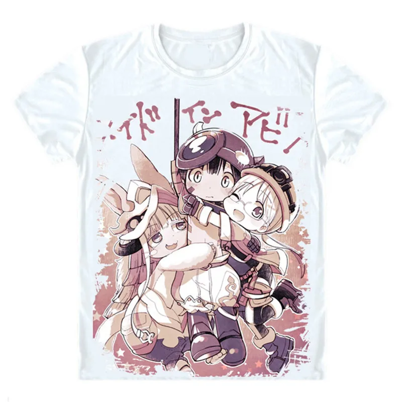 Anime Made In Abyss Cosplay T-shirt Cute Nanachi Printing Cartoon Short Sleeve