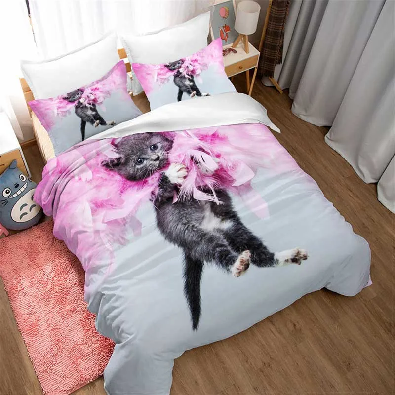 

Cat Cute 3d Bedding Set Duvet Covers Pillowcases Children Room Decor Comforter Bedding Sets Bedclothes Bed Linen Bed Set