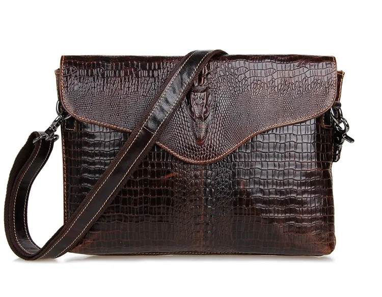 

Nesitu Alligator Pattern 100% Guarantee Real Genuine Leather Cowhide Small Men Messenger Bags Clutch Bag #M7267