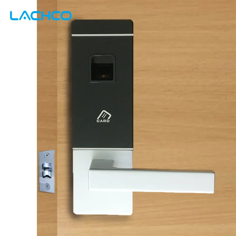 Beste LACHCO Biometrische Deurslot Vingerafdruk, 4 Kaarten, 2 Sleutels Elektronische Intelligente Lock Keyless Smart Entry L16091BS