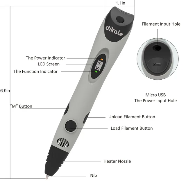 Dikale 3d Scribble Pen Lapiz 3d Rysunek Drukarka Stift