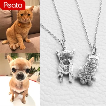 

Custom Provide Photo Customization JEWELS 925 Sterling Silver DIY Dog Pedant Necklaces Pet Charm Silver Necklace Jewelry Y