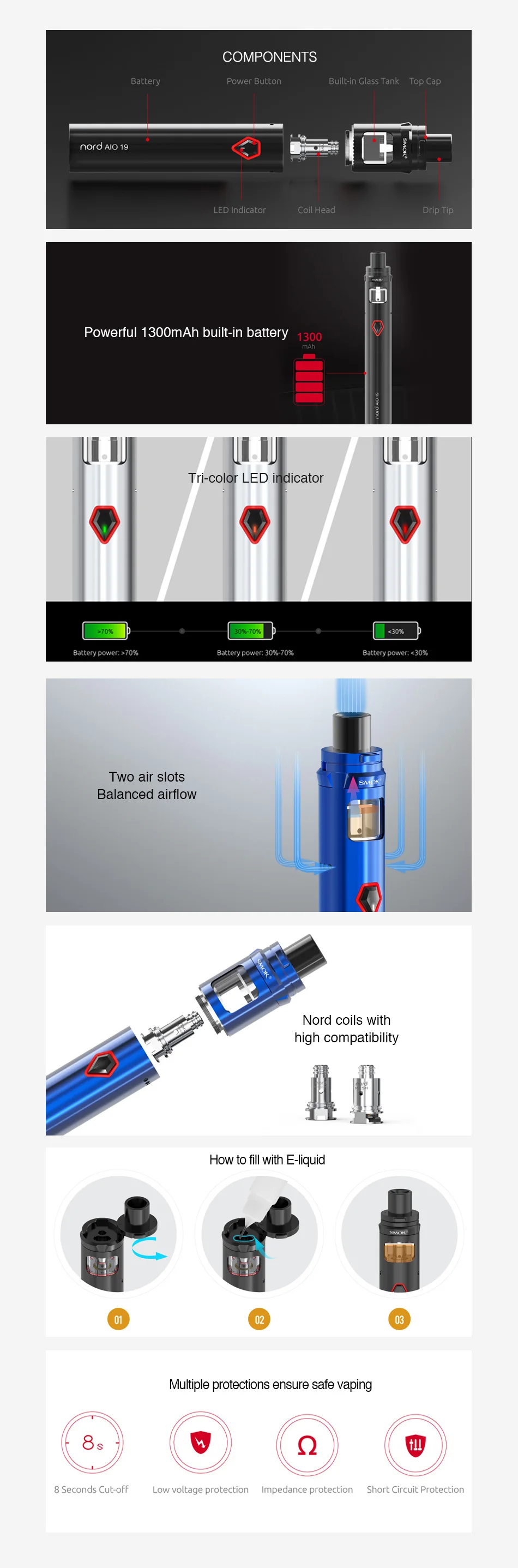 SMOK Nord 19 AIO Starter Kit 1300mAh