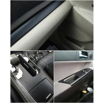 

Car Interior Black Grain Leather Skin Textured Vinyl Wrap Sticker Replacement