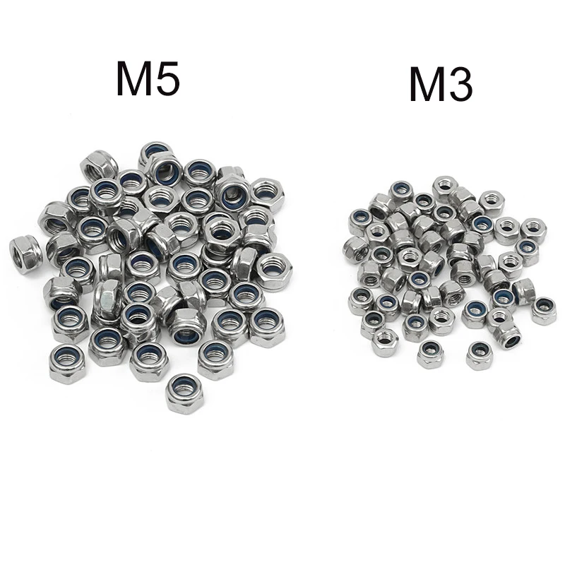 MTGATHER 50 шт M3 M5 304 нержавеющая сталь DIN985 оцинкованная самоблокирующаяся гайка