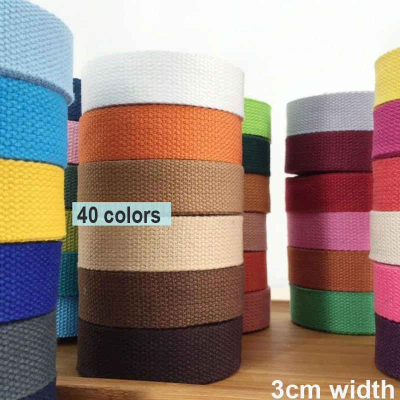 

4meters 30mm width Canvas Ribbon Polyester Cotton Webbing Strap Sewing Bag Belt Accessories