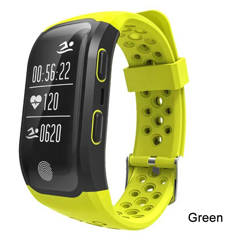 Greentiger S908 смарт-браслет Bluetooth gps IP68 водонепроницаемый смарт-браслет монитор сердечного ритма фитнес-трекер умный Браслет - Цвет: Green