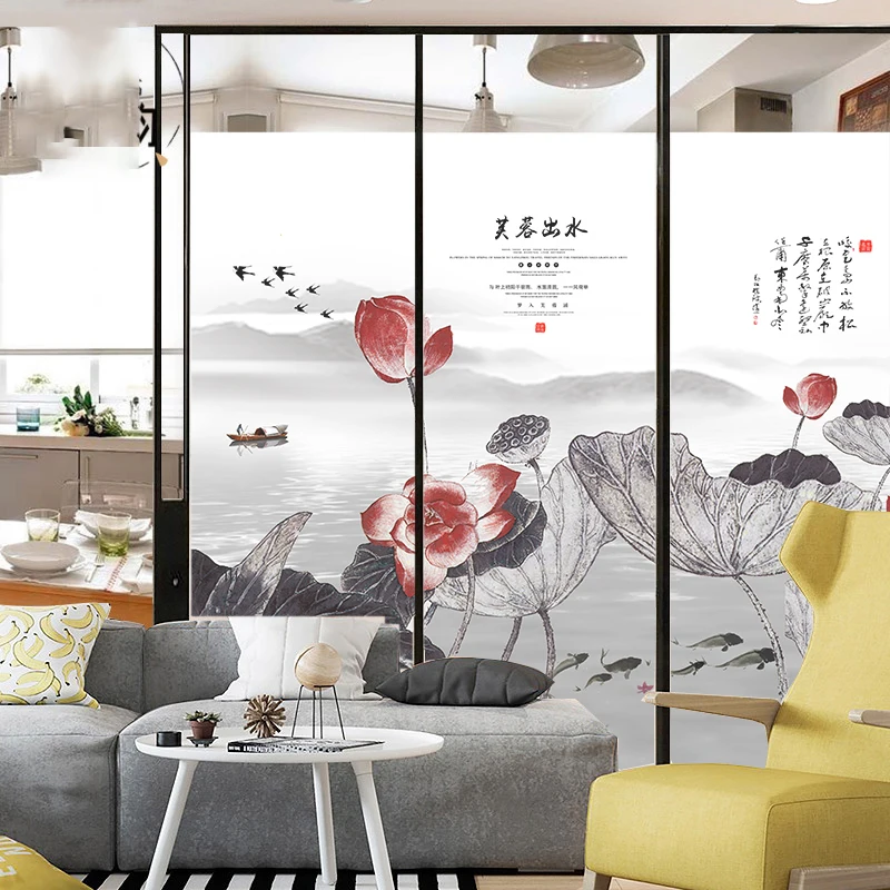 Us 5 0 Bedroom Sliding Door Stickers Custom Opaque Decals Wardrobe Wooden Door Stickers Glass Wall Partition Not Lens Stickers Pink In Decorative