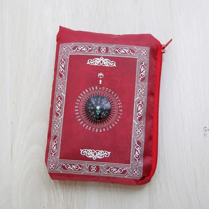 Мусульманский портативный карманный дорожный молитвенный коврик с компасом водонепроницаемый коврик с Qibla Kaaba Compass