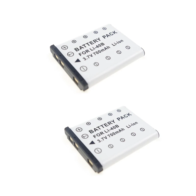 

MELASTA 2pcs 700mAh 3.7V Replacement Battery for Olympus LI-40B LI-42B LI-41C and Olympus D-630 D-720 D-725 IR-300