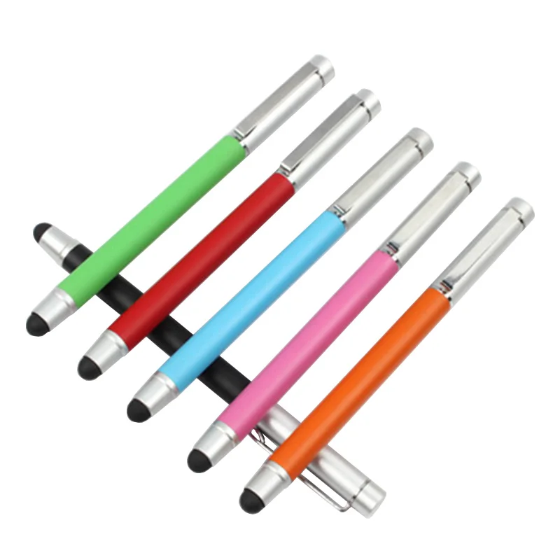 

1pcs/lot 2 in 1 Stylus Pen Touch Screen Metal Pen two colors optional / Capacitance pen for IPhone Ipad Samsung free shipping