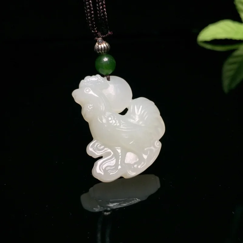 

Reiki Natural Pendant Buda Tianyu Baiyu Zodiac Chicken Pendant Belong To The Necklace Of Chicken's Life Year And Of Big Cock.