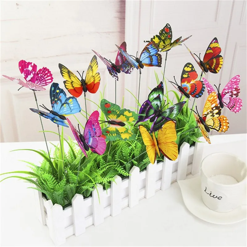 

50pcs/lot 3D PVC Magnet Butterfly Home Decoration Cute Butterflies DIY Fridge Magnet Stickers Colorful Flowerpot Decor Butterfly