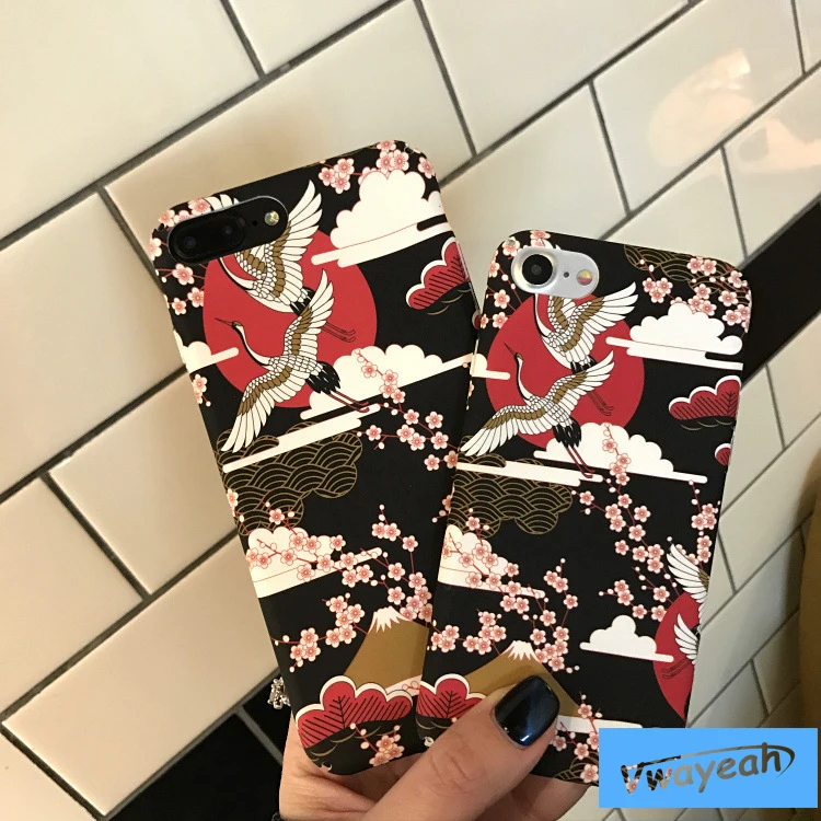 Red-crowned Crane Pink Sakura Case (3)