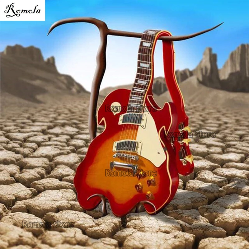 

Guitar landscape Note music 3d cross-stitch resin mosaic Full square / round drill 5D diamond painting DIY embroidery home decor