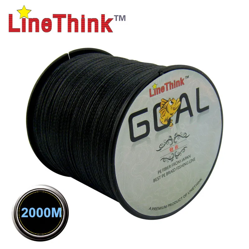 2000 متر هدف linethink العلامة التجارية أفضل نوعية multifilament 100% pe مضفر الصيد خط الصيد جديلة الشحن مجانا