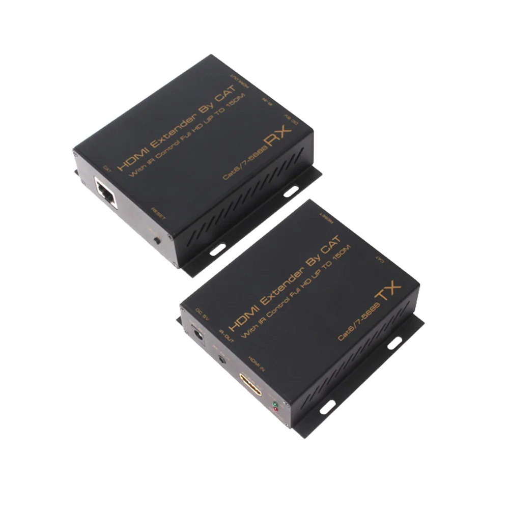 

HDMI Extender Transmitter Receiver 150M by Cat6/7 1080P Support TCP/IP Point to Point point to multi-point cascade transmit