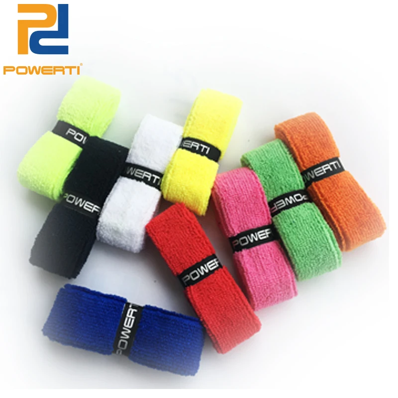 Powerti 8 قطعة/الوحدة القطن منشفة sweatbrand الريشة مضرب قبضة الشريط الريشة المضرب overgrips الجافة