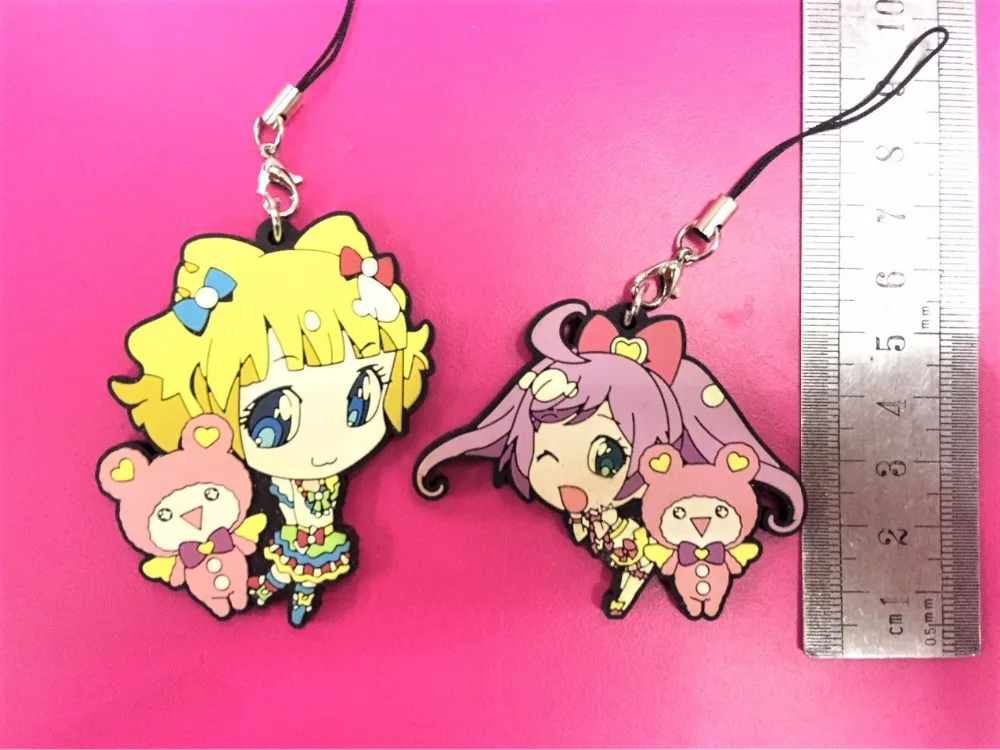 

G603 Pripara Original Japanese anime figure rubber Silicone mobile phone charms keychain strap