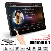 10,1 дюймовый Android 8,1 четырехъядерный 1+ 16G Автомобильный мультимедийный плеер, автомобильный стерео 2DIN bluetooth, wifi, gps, Nav радио, видео, MP5 плеер