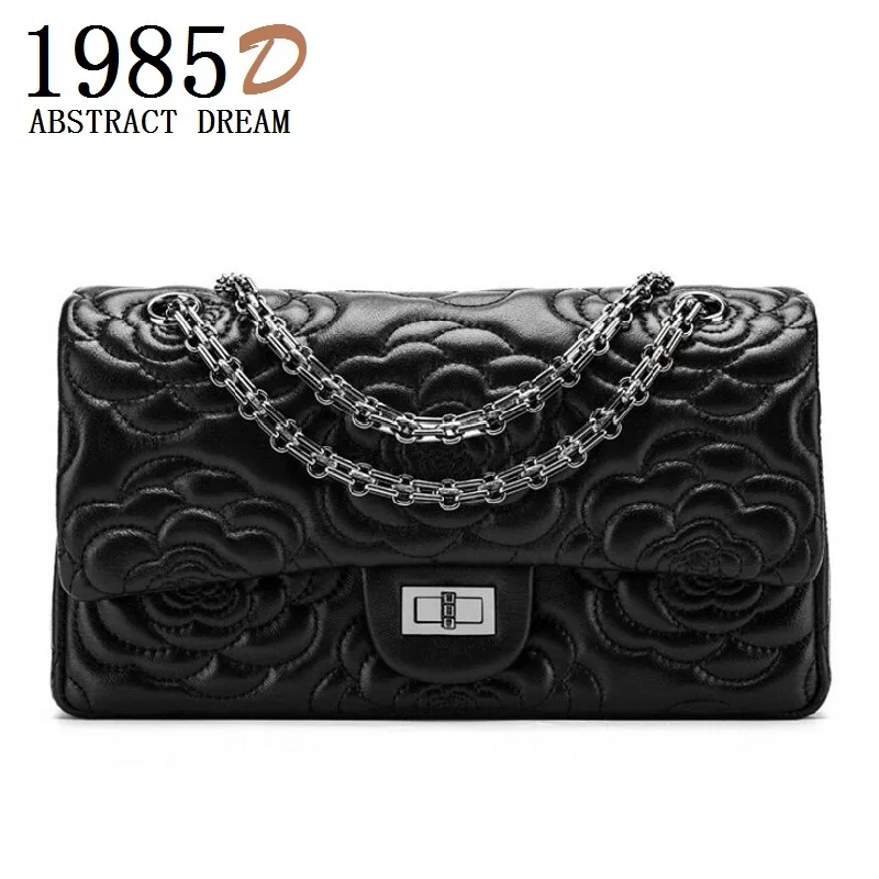 

heat ! Women's Rose Floral, luxury messenger bags ,rhombus designer fashion Sheepskin chain ,Genuine leather shoulder famous bag