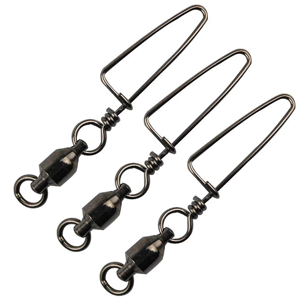 20Pcs Ball Bearing Fishing Swivels Connector Interlock Snap Rolling Swivel  For Lures Hooks Line Fishing Accessories