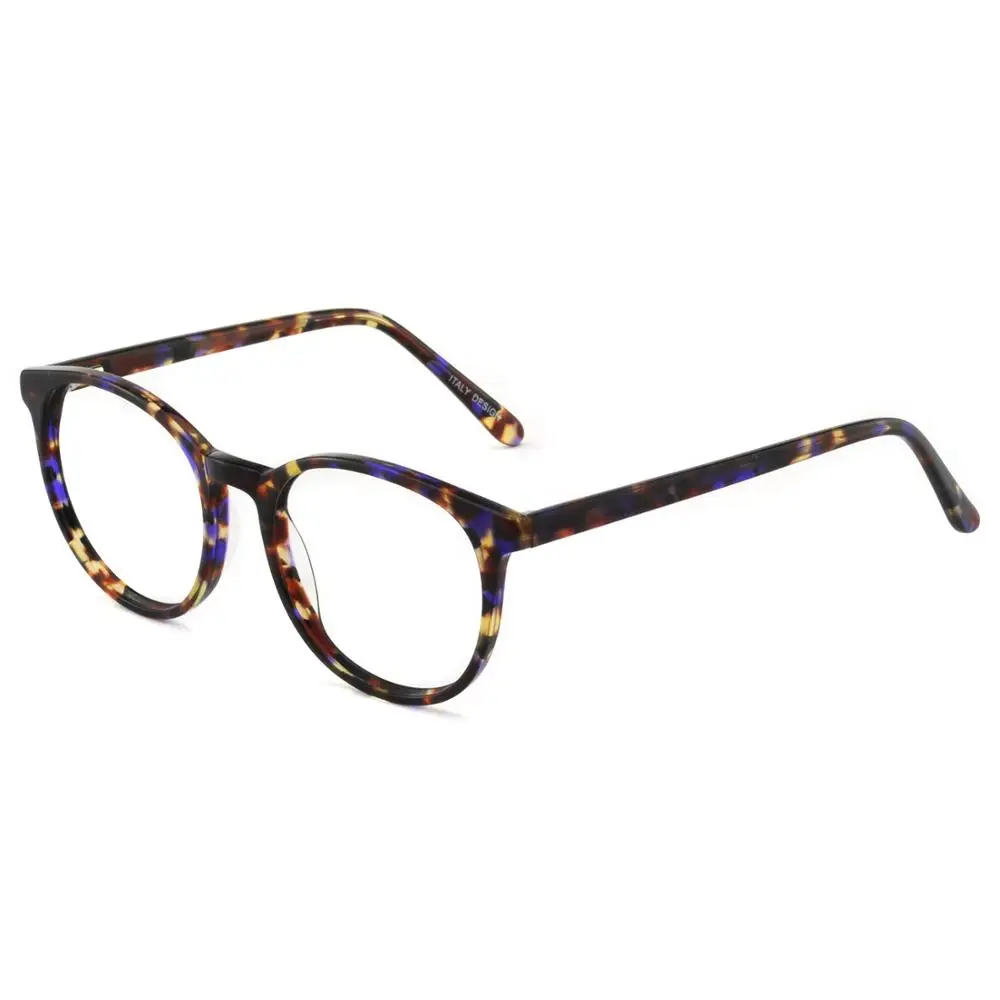 Рецептурные очки оправа женские прозрачные очки от близорукости очки для чтения; оправа прозрачные круглые очки кобыла AZZURO OC7113 - Цвет оправы: C2 purple