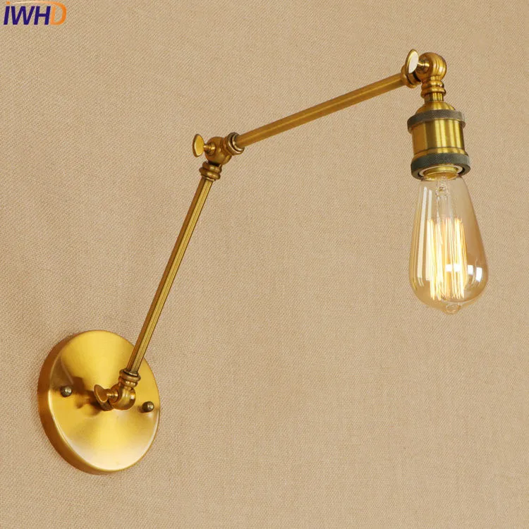 Swing Long Arm LED Wall Light Up Down Golden Loft Industrial Edison Wall Sconces Retro Antique Vintage Wall Lights Fixtures Swing Long Arm LED Wall Light Up Down Golden Loft Industrial Edison Wall Sconces Retro Antique Vintage Wall Lights Fixtures