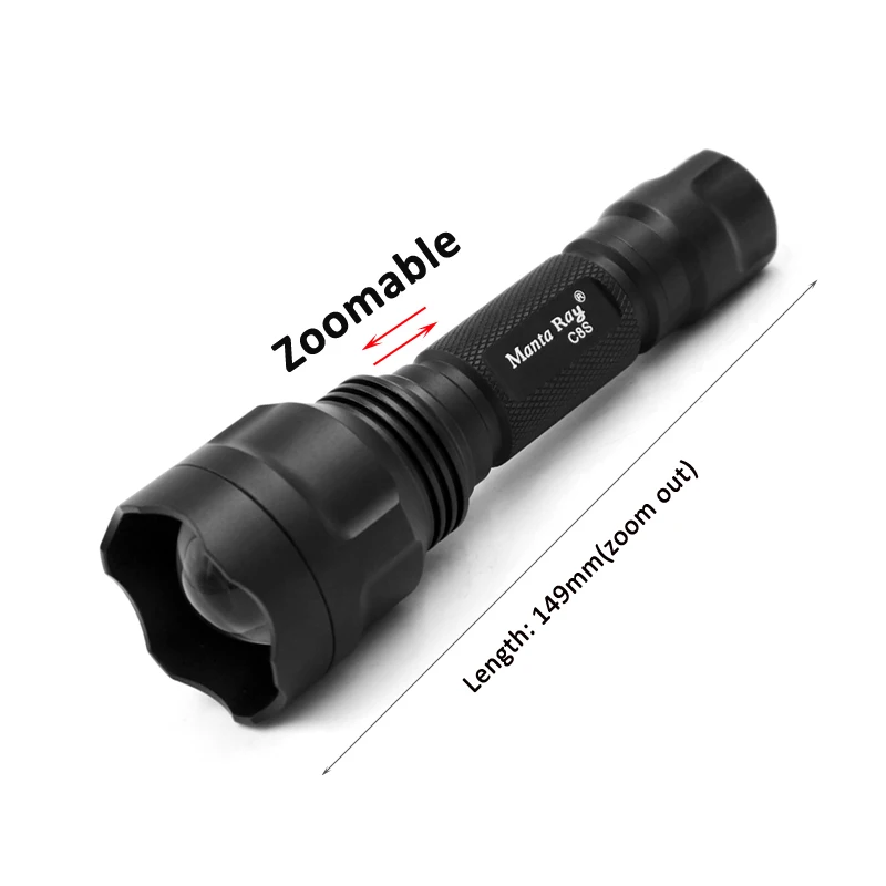 Zoom Manta Ray C8s черный УФ 365nm светодиодный светильник nichia 365UV 6 Вт обнаружение