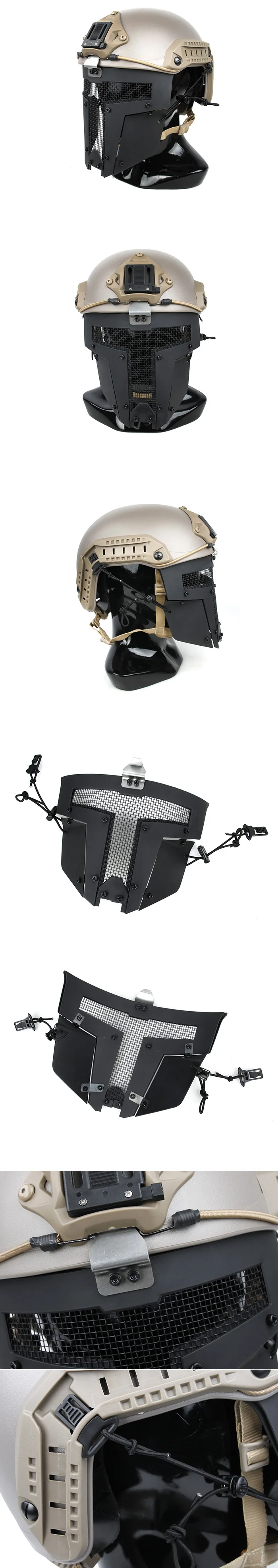 Military AR 15 Accessories Airsoft SPT Tactical Paintball Mesh Mask Nylon AF Helmet Connect Mask Hood For Hunting HT16-012 (18)
