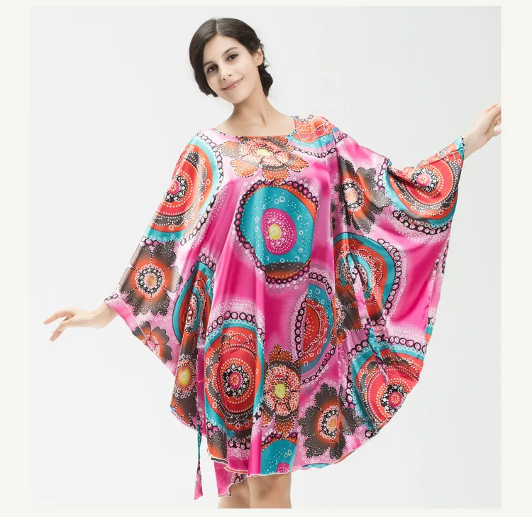 

Hot style plus size bat sleeve casual leisurewear summer night dress womens nightgown