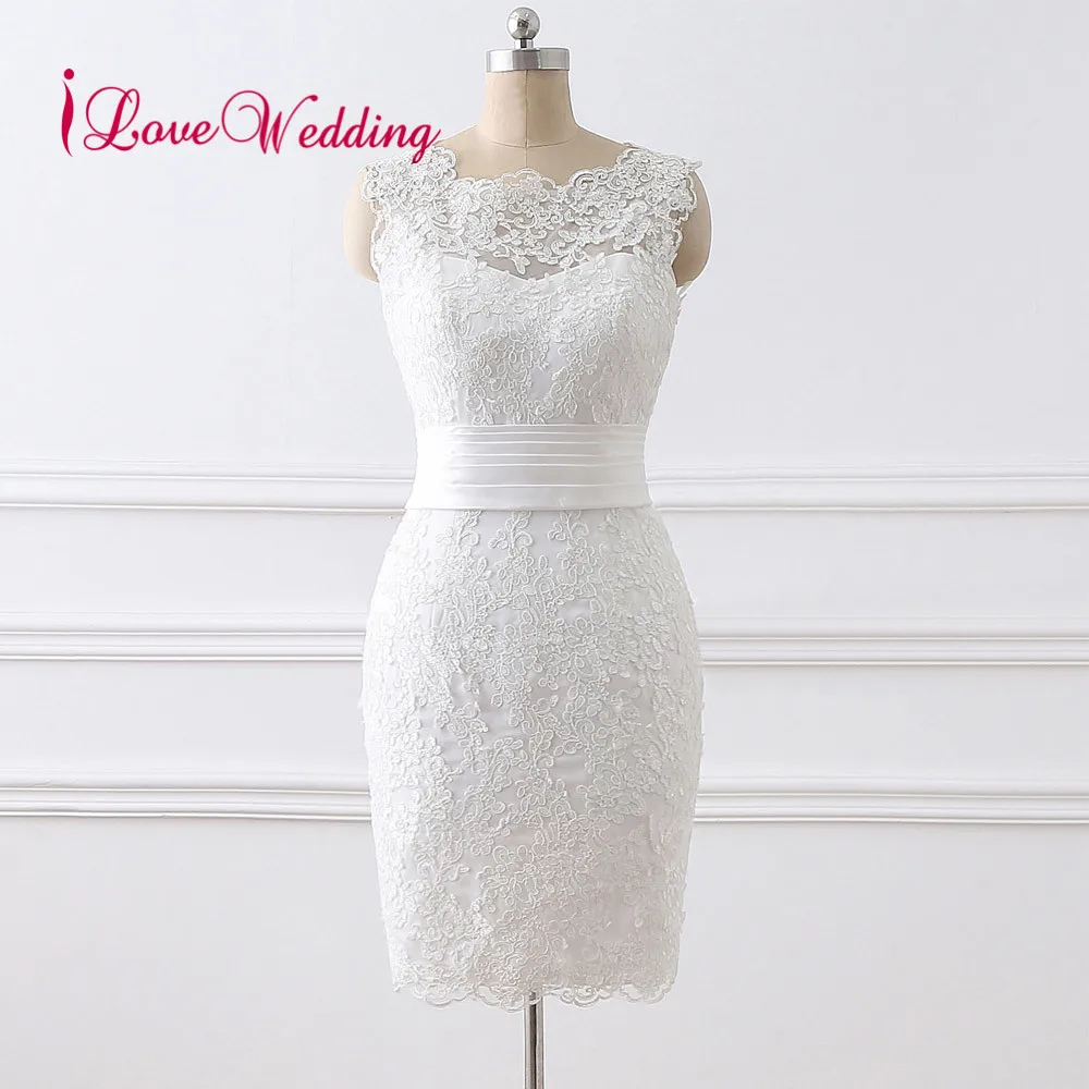 Короткое свадебное платье Vestido de noiva Совок Кружевная аппликация на воротник по
