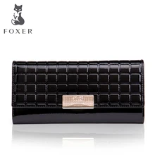 FOXER Famous 2016 Brand Women Leather Long Wallet Luxury Female Purse