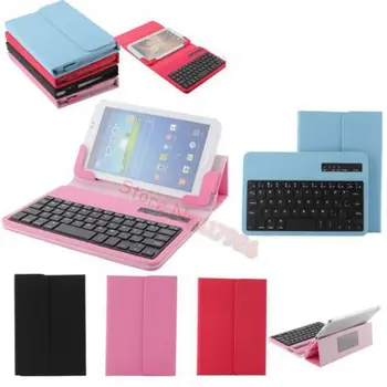 

Colorful Removable Wireless Bluetooth ABS Plastic Keyboard With PU Leather Case Stand For Tablet PC 7-8 inch System Android IOS