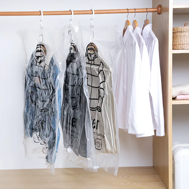 Vacuum Bag Clothing Storage Organizer Bag Transparent Border Foldable Extra Large Seal Compression travel Saving Space Bags
