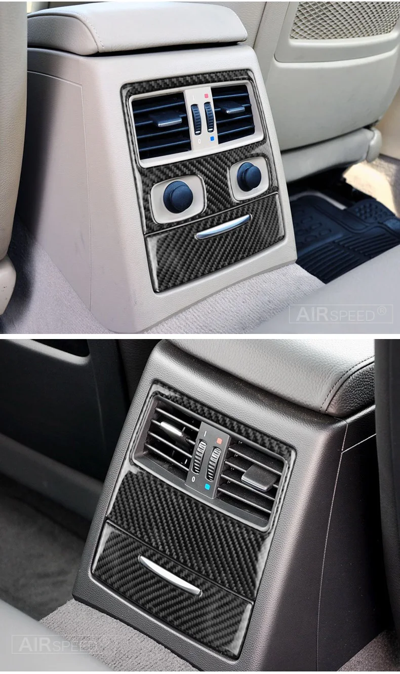  BMW E90 3 Series Accessories 2005-2012 Carbon Fiber Car Interior Rear Air Conditioning Outlet Vent Cover Trim Decor (6)