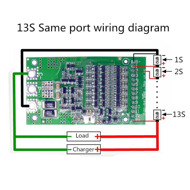 6 S/7 S/13 S 25A BMS плата 24 в 36 в 48 в Полимер литий/тернарный литий/железо фосфат/LiFePo4 универсальная плата защиты батареи