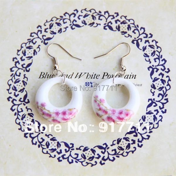 Drop Earrings Large Hoop Jingdezhen Ceramic New Fashion Vintage Jewelry font b Accessories b font Wholesale