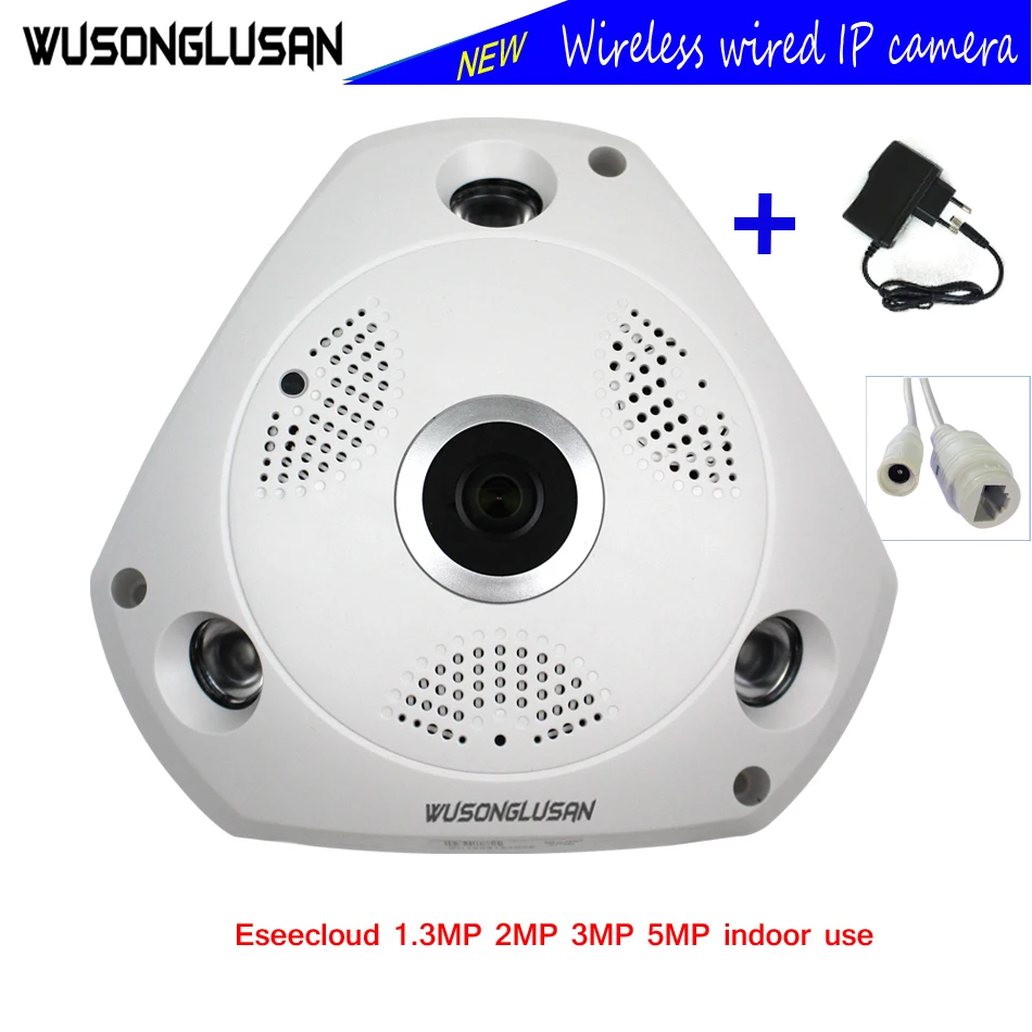 

360 Degrees Fisheye Panoramic IP Camera Two Way Audio 5MP 3MP 2MP 1.3MP TF Card Slot 128G IR led for CCTV Home Monitor Camera