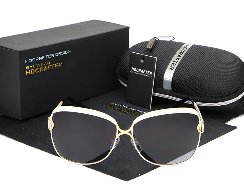 HDCRAFTER женские роскошные брендовые дизайнерские солнцезащитные очки, поляризационные солнцезащитные очки большого размера для женщин, винтажные женские очки