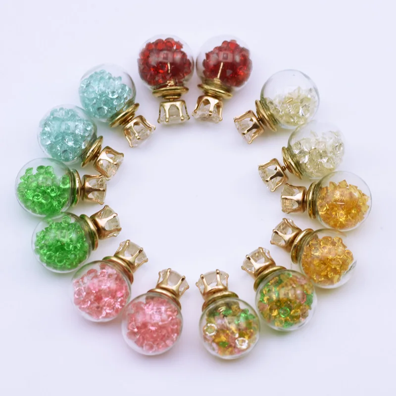 Buy Candy Colored Glass Ball Earrings,Double Sided