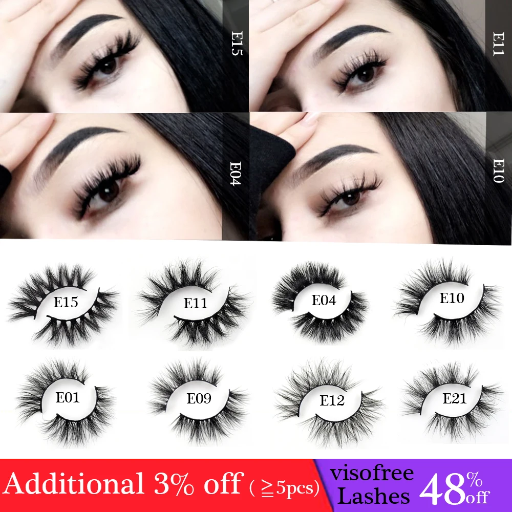 

Visofree Eyelashes Natural False Eyelashes Fake Lashes Long Makeup 3D Mink Lashes Extension Eyelash Mink Eyelashes Beauty E11