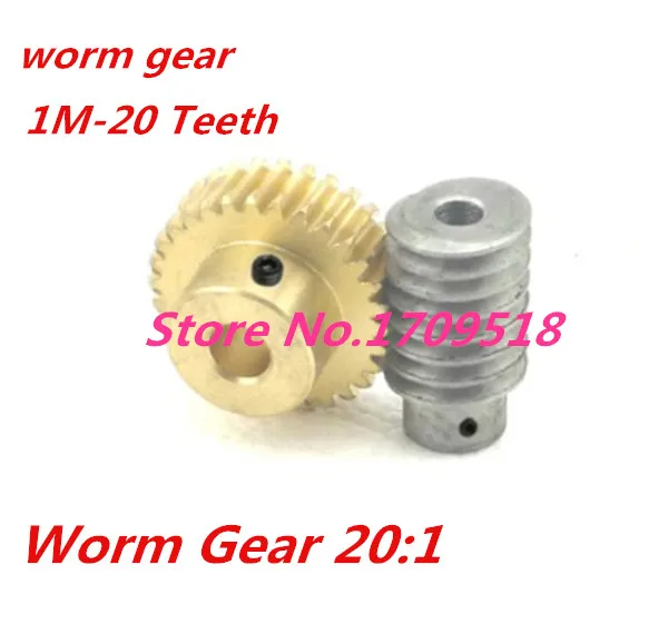

1 sets1M-20T reduction ratio:1:20 copper worm gear hole -5MM rod:5mm metal worm reducer transmission parts--D:33MM