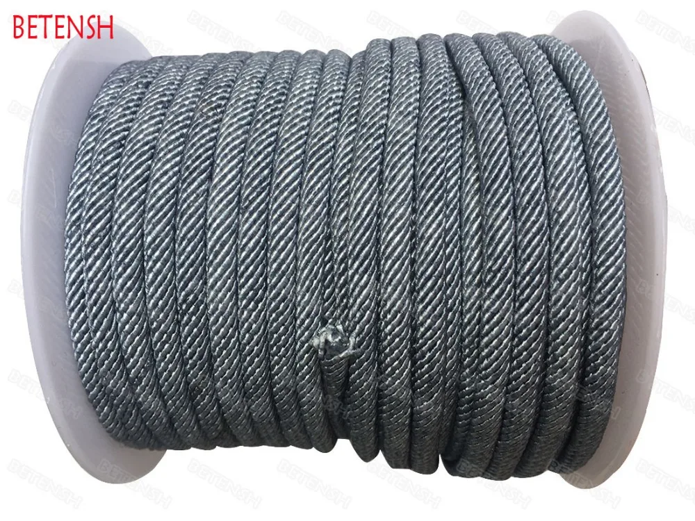 

4-5mm Grey Twisted Twine Nylon Cord+DiY Craft Jewelry Accessories Macrame rope Bracelet String Thread-25m/Roll