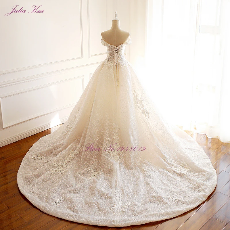 US $251.90 Julia Kui HighEnd Strapless Invisible Neckline Wedding Dresses With Pearls Beading Ball Gowns Robe De Mariage
