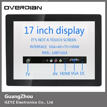 

17inch/17" VGA/HDMI/TV/AV Connector Iron Shell LCD Monitor/Display Non-touch Screen 1280*1024 Resolution4:3 Buckle Installation