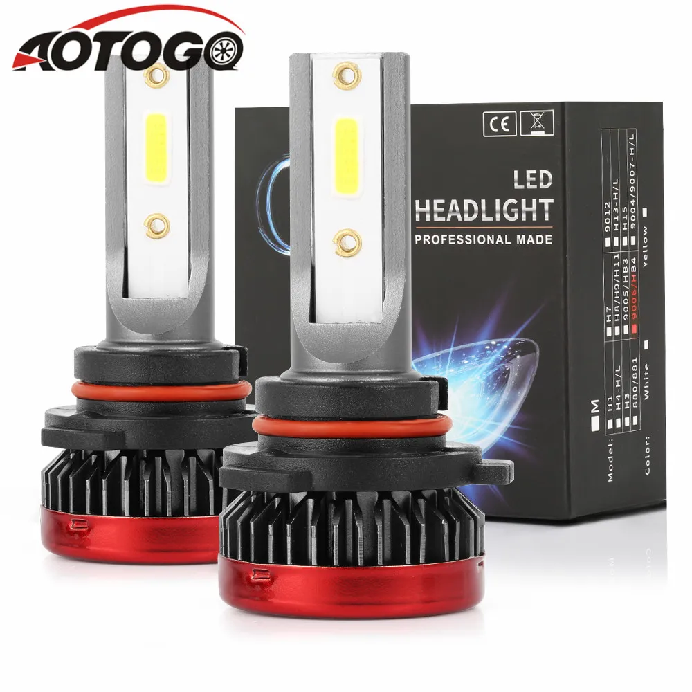 

1 pair 12v H1 H7 H11 9005 9006 LED Mini Headlight Bulbs COB Car Driving Lamps 6000K White Fog Light LED Headlamp bulbs